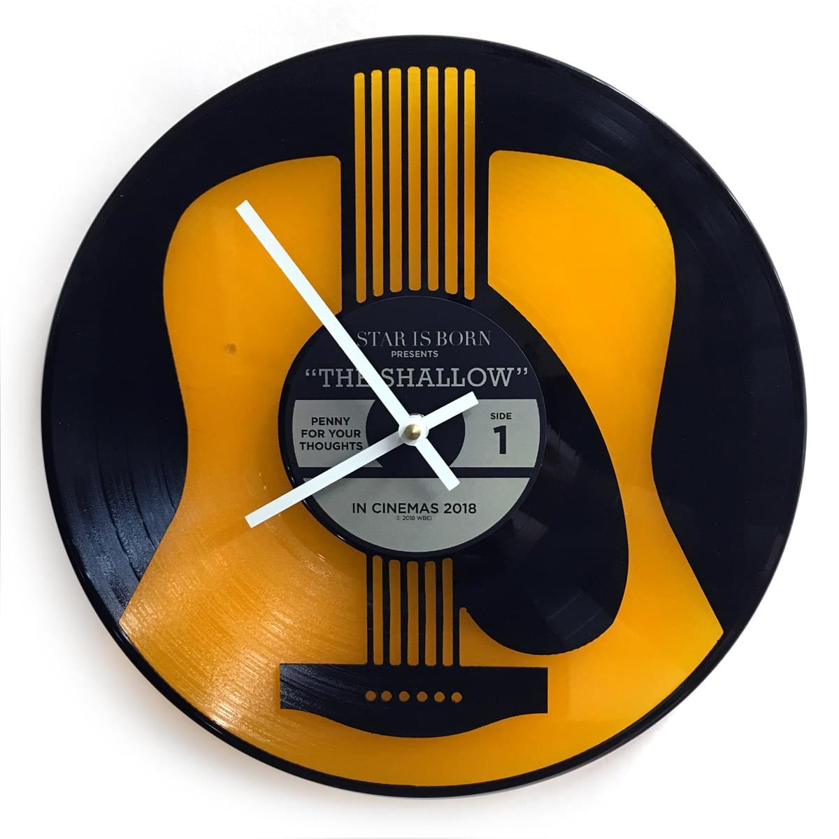 Recycled Vinyl Record Custom Cut LP Wall Clock - 2 Layer
