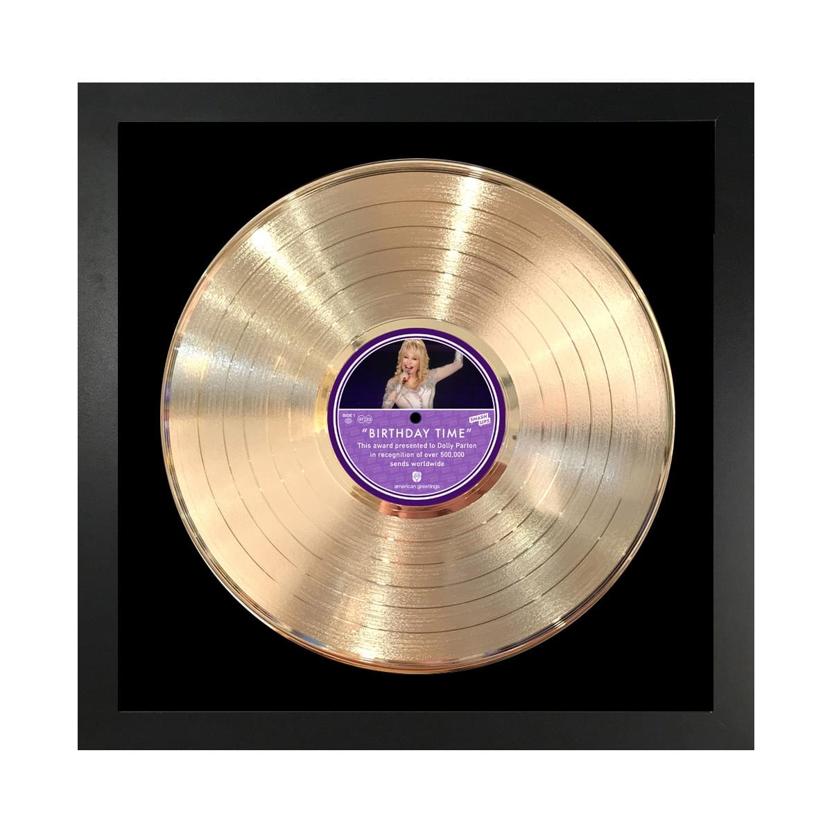 Personalized Gold Framed Records on Black Matboard