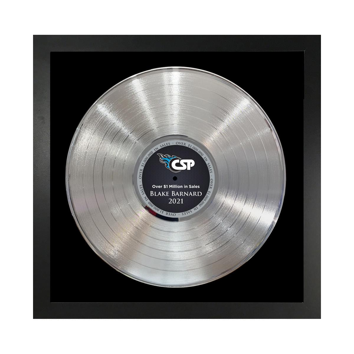 Personalized Platinum Framed Records on Black Matboard