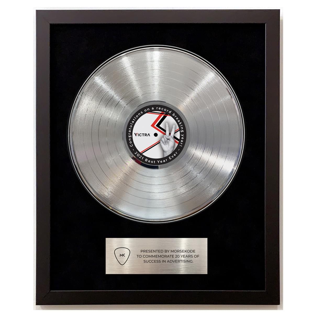 Personalized Platinum Framed LP Records w/ Custom Plaque