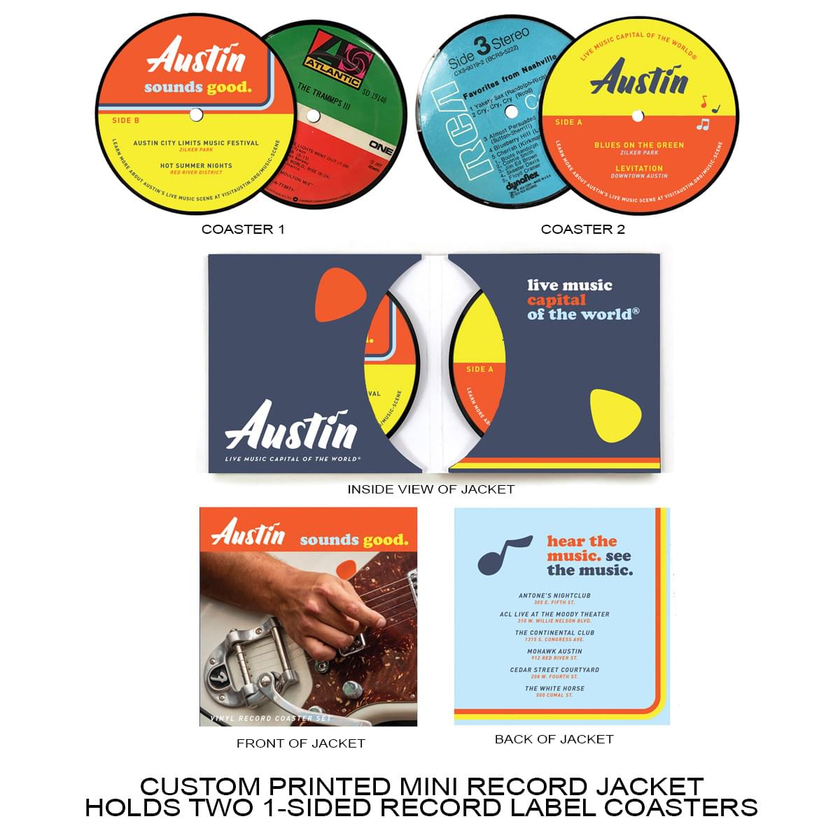 Double Sleeve - 1-Sided Record Label Coasters