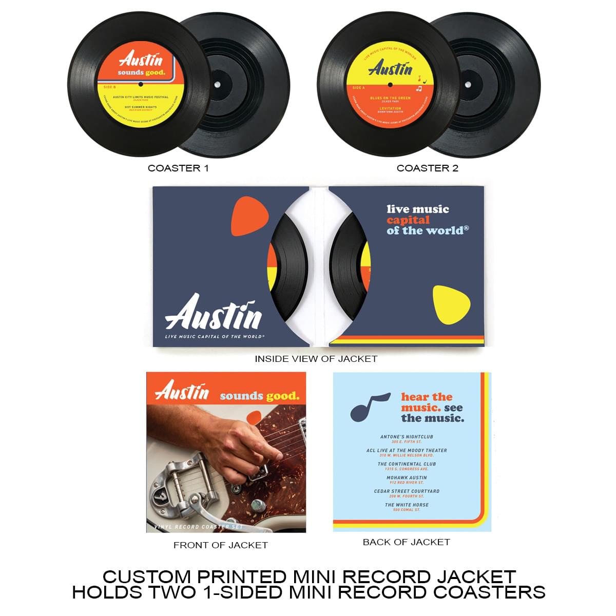 Double Sleeve - 1-Sided Mini Record Coasters