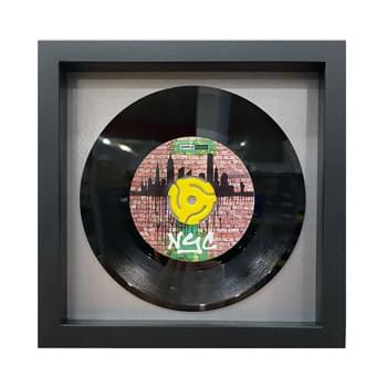 Personalized Framed Black 7" 45RPM Record - Matboard Backing