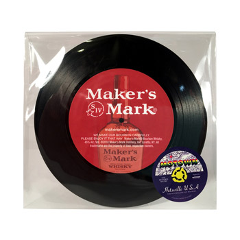 1-Sided Mini Record Coasters - Set of 1 - Custom Cello Pouch (Label on Front)