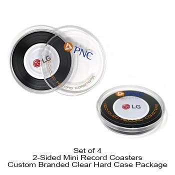 2-Sided Mini Record Coasters - Sets of 4 - Custom Hard Cases