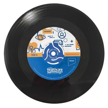 Recycled 45rpm Record Invitations - 2-Sided Custom 7" Record With Custom Printed Adapters - Bulk