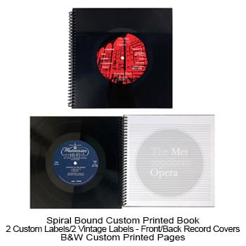 Recycled Vinyl Record Spiral Bound Book - Custom Printed Pages, 1-Sided Record Covers
