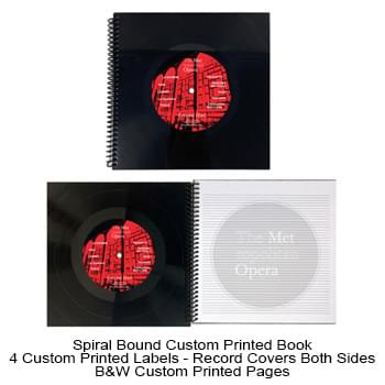 Vinyl Record Spiral Bound Book W/ Custom Printed Pages - 4 Imprints