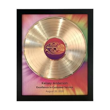Personalized Gold Framed LP Records w/ Custom Printed Background