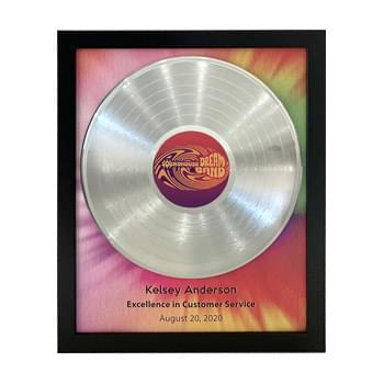 Personalized Platinum Framed LP Records W/ Custom Printed Background