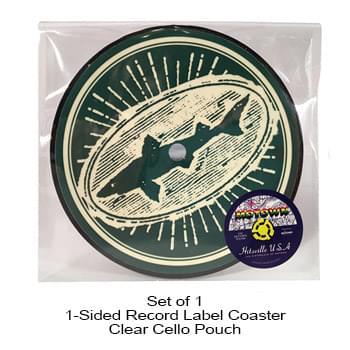 1-Sided Record Label Coasters - Set of 1 - Custom Cello Pouch (Label on Front)