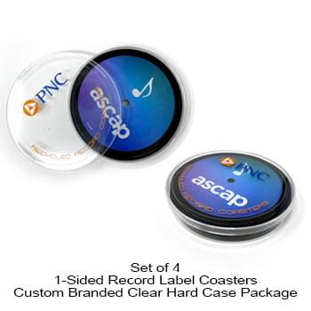 1-Sided Record Label Coasters - Sets of 4 - Custom Hard Cases