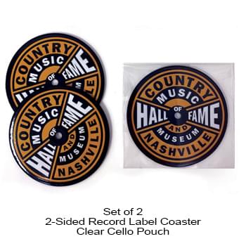 2-Sided Record Label Coasters - Set of 2 - Clear Cello Pouch (No Imprint)