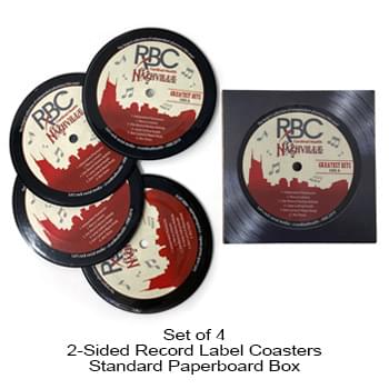 2-Sided Record Label Coasters - Sets of 4 - Standard Paperboard Box