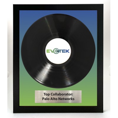 Black Framed 12" Record - Custom Backer + Plate - 15 x 18